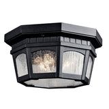 Courtyard Outdoor Ceiling Semi Flush Light Textured Black
