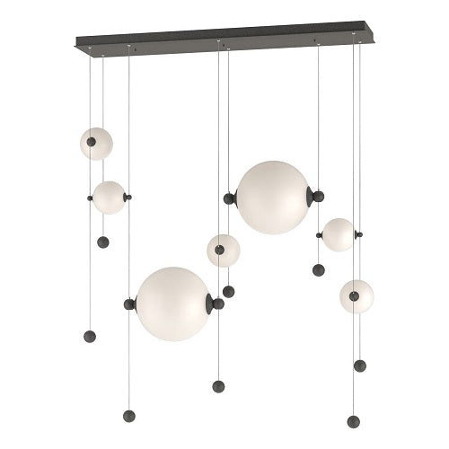 ABACUS DOUBLE LINEAR LED PENDANT BY HUBBARDTON FORGE, COLOR: OPAL, FINISH: INK, | CASA DI LUCE LIGHTING