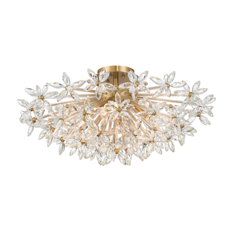 Adley 25.25'' Aged Brass Semi Flush Mount by Crystorama
