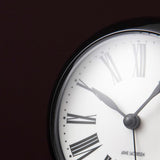 Arne Jacobsen Roman Table Clock, White/Black, Ø: 4.3" By Arne Jacobsen