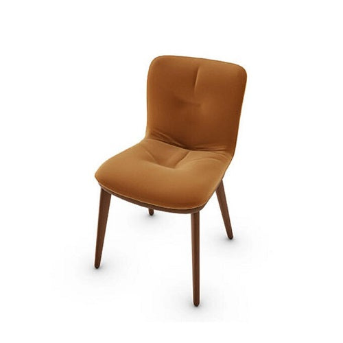 ANNIE SOFT CS1846 UPHOLSTERED WOODEN CHAIR BY CALLIGARIS, FRAME: WALNUT ASH, SEAT: VENICE BRICK RED , | CASA DI LUCE LIGHTING