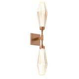Aalto Double Wall Sconce By Hammerton, Color: Amber, Finish: Novel Brass