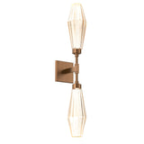 Aalto Double Wall Sconce By Hammerton, Color: Amber, Finish: Oil Rubbed Bronze