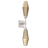Aalto Double Wall Sconce By Hammerton, Color: Bronze, Finish: Metallic Beige Silver