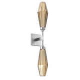 Aalto Double Wall Sconce By Hammerton, Color: Bronze, Finish: Satin Nickel