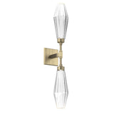 Aalto Double Wall Sconce By Hammerton, Color: Clear, Finish: Burnished Heritage Brass