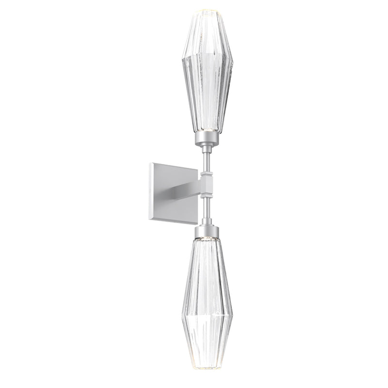 Aalto Double Wall Sconce By Hammerton, Color: Clear, Finish: Classic Silver
