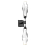 Aalto Double Wall Sconce By Hammerton, Color: Clear, Finish: Matte Black