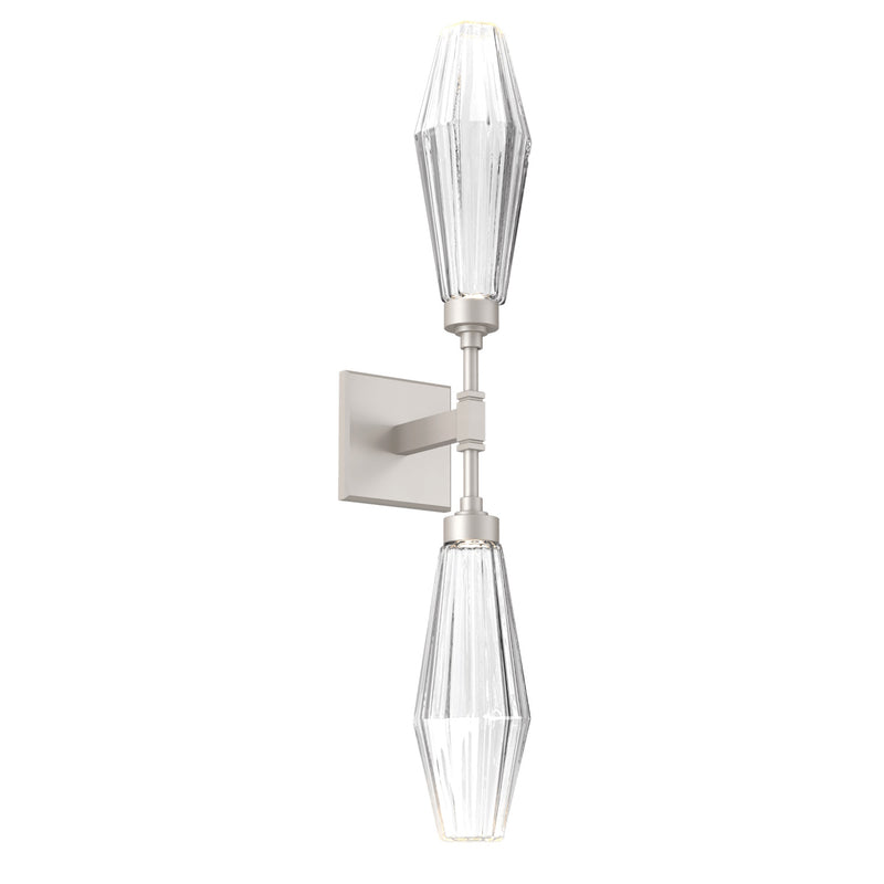 Aalto Double Wall Sconce By Hammerton, Color: Clear, Finish: Metallic Beige Silver