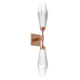 Aalto Double Wall Sconce By Hammerton, Color: Clear, Finish: Novel Brass
