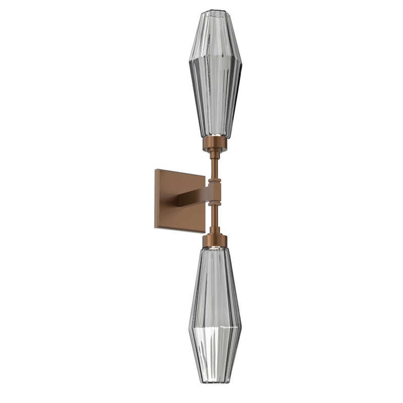 Aalto Double Wall Sconce By Hammerton, Color: Smoke, Finish: Burnished Bronze