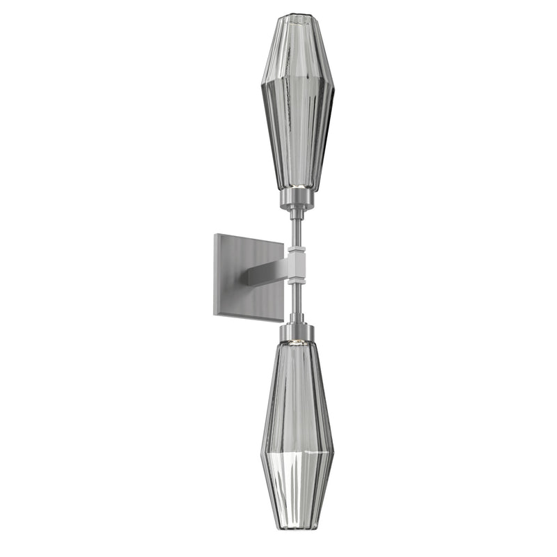 Aalto Double Wall Sconce By Hammerton, Color: Smoke, Finish: Gunmetal