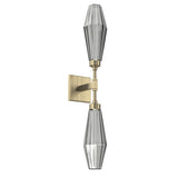 Aalto Double Wall Sconce By Hammerton, Color: Smoke, Finish: Heritage Brass