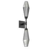 Aalto Double Wall Sconce By Hammerton, Color: Smoke, Finish: Matte Black