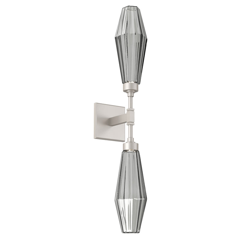 Aalto Double Wall Sconce By Hammerton, Color: Smoke, Finish: Metalic Beige Silver
