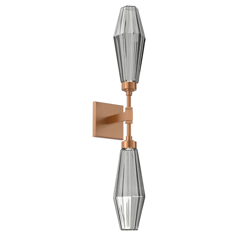 Aalto Double Wall Sconce By Hammerton, Color: Smoke, Finish: Novel Brass