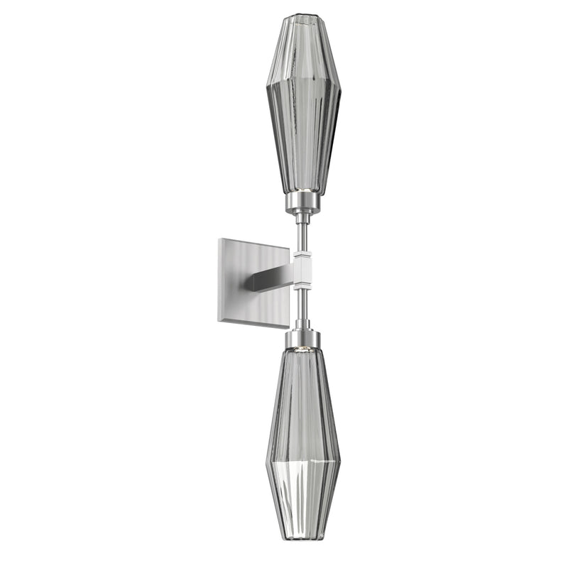 Aalto Double Wall Sconce By Hammerton, Color: Smoke, Finish: Satin Nickel