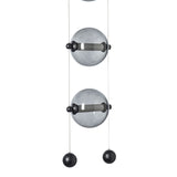 Abacus 3-Light LED Pendant, shown in Black, Cool Grey Glass, by Hubbardton Forge
