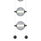 Abacus 3-Light LED Pendant, shown in Black, Cool Grey Glass, by Hubbardton Forge