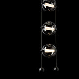 Abacus 3-Light LED Pendant detail in Black, Cool Grey Glass, by Hubbardton Forge
