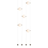 Abacus 6-Light LED Pendant, shown in Dark Smoke, Opal Glass, by Hubbardton Forge
