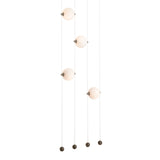 Abacus 6-Light LED Pendant, shown in Dark Smoke, Opal Glass, by Hubbardton Forge
