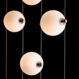 Abacus 6-Light LED Pendant detail in Dark Smoke, Opal Glass, by Hubbardton Forge