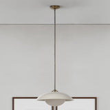 Abbie Ceramic Pendant Light Brushed Brass By Renwil Lifestyle View 1