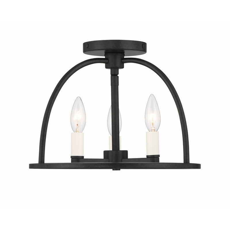 Abbott Semi-Flush Mount 13.75'' Black