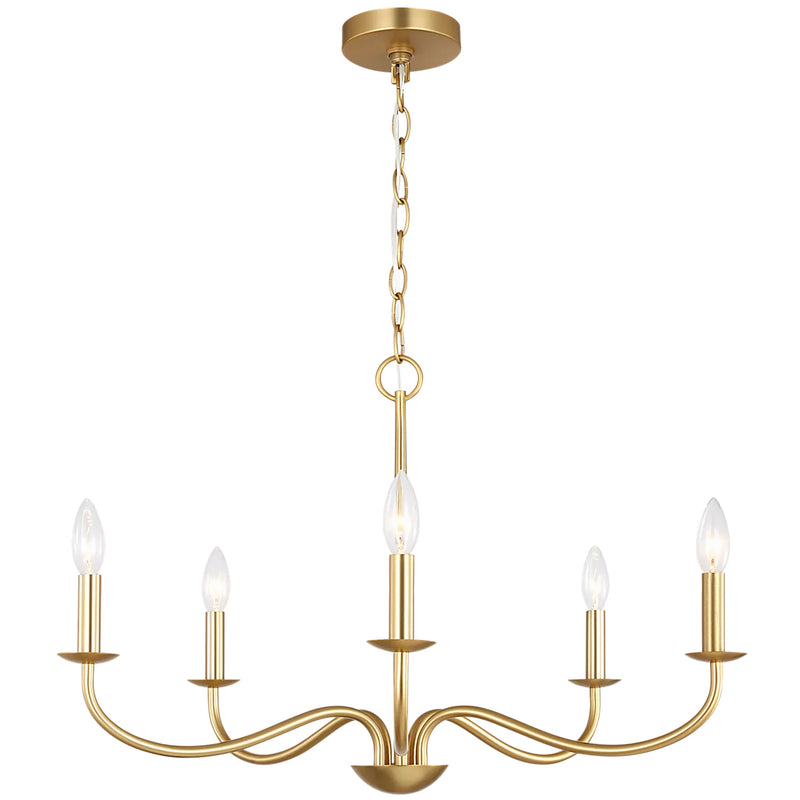 Abells Chandelier 5 Ligths Satin Brass By Generation Lighting
