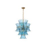Abigail Chandelier 22.25" Aged Brass Blue