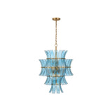 Abigail Chandelier 22.25" Aged Brass Blue
