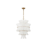 Abigail Chandelier 22.25" Aged Brass White