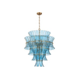 Abigail Chandelier 29.5" Aged Brass Blue