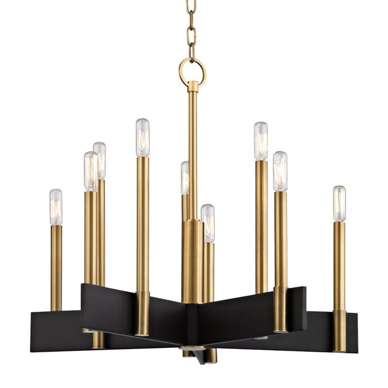Abrams Chandelier - 10 Aged Brass by Hudson Valley