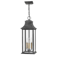 Adair Large Hanging Lantern - Aged Zinc - by Hinkley