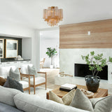 Addis 4 Light Semi Flush Mount Aged Brass Tronchi Glass Amber By Crystorama - Lifestyle View1