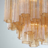 Addis 4 Light Semi Flush Mount Aged Brass Tronchi Glass Amber By Crystorama - Lifestyle View