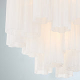 Addis 4 Light Semi Flush Mount Aged Brass Tronchi Glass White By Crystorama - Lifestyle View