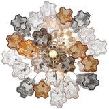 Addis 4 Light Semi Flush Mount Polished Chrome Tronchi Glass Autumn By Crystorama - Down View