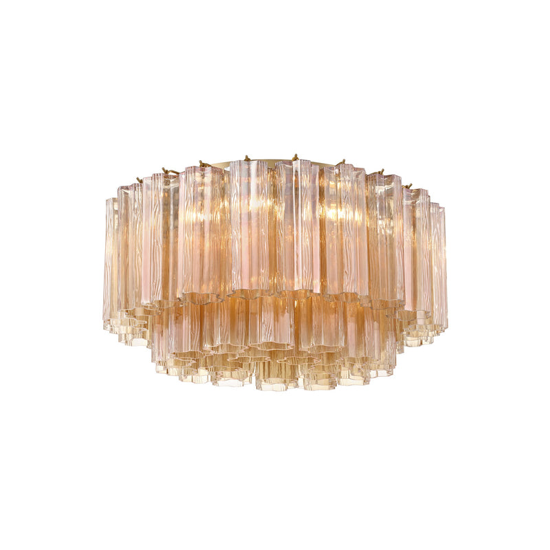 Addis Flush Mount 22.25'' Aged Brass Amber