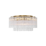 Addis Flush Mount 22.25'' Aged Brass Clear