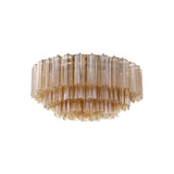 Addis Flush Mount 32'' Aged Brass Amber