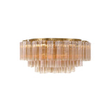 Addis Flush Mount 32'' Aged Brass Amber