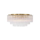 Addis Flush Mount 32'' Aged Brass Clear