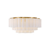 Addis Flush Mount 32'' Aged Brass White