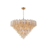 Addis Grand Tiered Chandelier 49" Aged Brass Amber