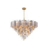 Addis Grand Tiered Chandelier 49" Aged Brass Autumn