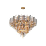 Addis Grand Tiered Chandelier 49" Aged Brass Autumn