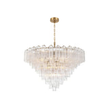 Addis Grand Tiered Chandelier 49" Aged Brass Clear